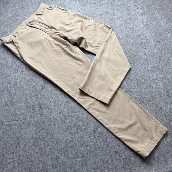 Lululemon Commission Pants Men 32 x 29 Beige Slim Tapered Technical Chinos - Picture 1 of 16